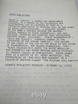 The Skid Row Slasher Screenplay Draft 2 Frank Saletri Blaxploitation Horror Film