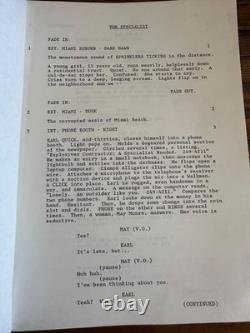 The Specialist Sylvester Stallone Movie Original Screenplay Script