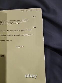 The Texas Chainsaw Massacre 2 Stretch's Original Script Signed Look Tobe Hooper