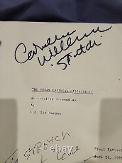 The Texas Chainsaw Massacre 2 Stretch's Original Script Signed Look Tobe Hooper