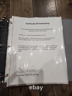 The Texas Chainsaw Massacre Original Script Hitchhikers Movie Prop Leatherface