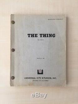 The Thing (1982) Original Production Movie Film Script From 1981 Rare