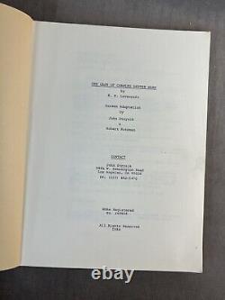 The case of Charles Dexter ward Hollywood movie film script