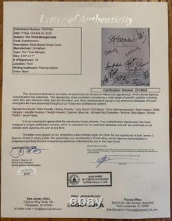 Three Stooges Movie Signed Script Cover with 14 Cast & Crew Signatures JSA LOA