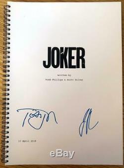 Todd Phillips & Joaquin Phoenix JOKER Signed Full Film Script, Autograph COA