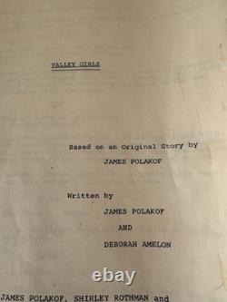 VALLEY GIRLS Original Screenplay Script (1982) became Film The Vals WGA