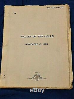 VALLEY OF THE DOLLS Movie Script FIRST DRAFT SCREENPLAY dated November 3, 1966