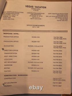 Vegas Vacation Original Film Script + Storyboards Chevy Chase 1997