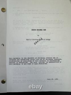 Very Early Draft Death Becomes Her Movie Script Screenplay Martin Goldie Hawn 91