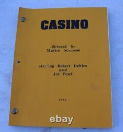 Vintage 1994 Casino Movie Script Screenplay Draft Matrin Scorsese Deniro & Pesci