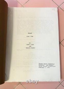 Vntg Hollywood Movie Script SPLASH 1983 Ron Howard Brian Grazer Tom Hanks Hannah