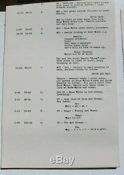 Vtg 1938 Walt Disney SNOW WHITE AND THE SEVEN DWARFS Continuity Movie Script