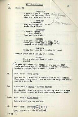 WHITE CHRISTMAS (1954) Final White film script dated July 7, 1953 by Krasna