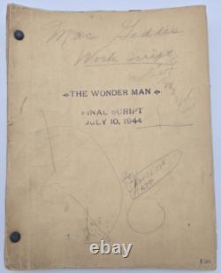 WONDER MAN / Philip Rapp 1944 Screenplay, Danny Kaye, Musical Fantasy film