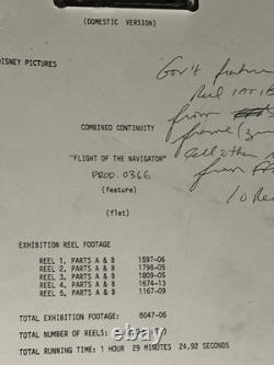 Walt Disney Flight Of The Navigator 1986 Combined Continuity Movie Script