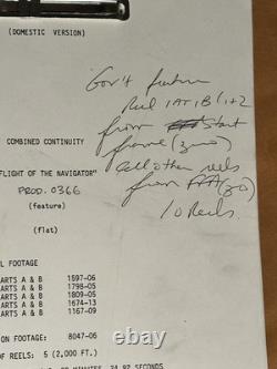 Walt Disney Flight Of The Navigator 1986 Combined Continuity Movie Script