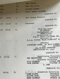 Walt Disney Pinocchio 1940 Combined Continuity Movie Script