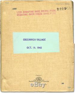 Walter Lang GREENWICH VILLAGE Original screenplay for the 1944 film 1943 #117612