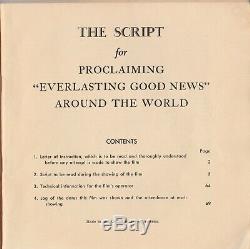 Watchtower RARE 1963 Film Script Booklet Everlasting God News