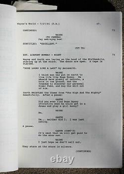 Wayne's World movie original screenplay script Actor's working copy