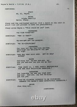 Wayne's World movie original screenplay script Actor's working copy