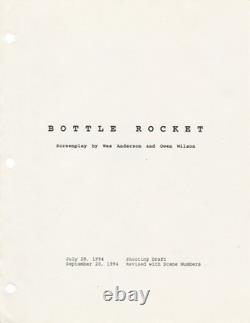 Wes Anderson BOTTLE ROCKET Original screenplay for the 1996 film 1994 #163863