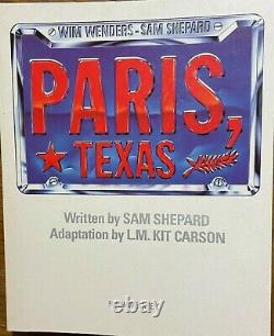 Wim Wenders Sam Shepard Paris Texas Film Stills Photographs Original 1984 Book