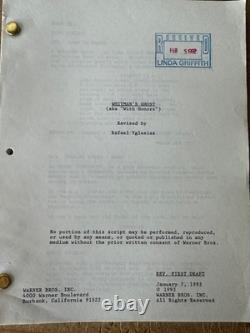 With Honors Joe Pecsi Brendan Fraser Movie Original Screenplay Script