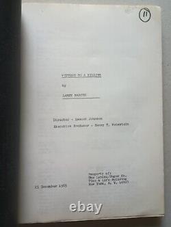 Witness to a Killing (1965) Unproduced Script by Film Noir Writer Larry Marcus