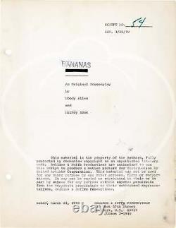 Woody Allen BANANAS Original screenplay for the 1971 film 1970 #159835