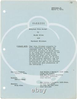 Woody Allen SLEEPER Original screenplay for the 1973 film #150822