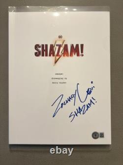 Zachary Levi Signed Shazam Movie Script INSCRIBED Beckett COA